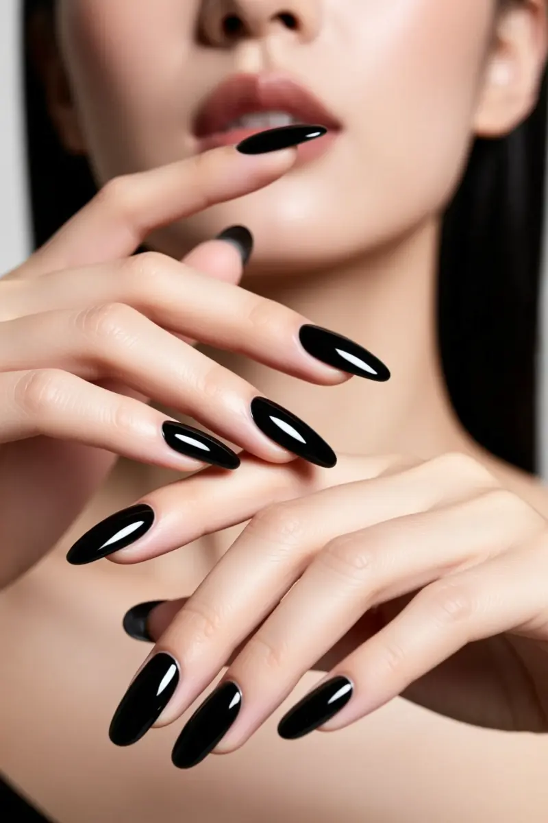 8. Solid Glossy Patent Leather Black