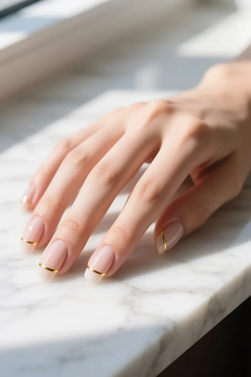 8. Understated Gold Micro-Line Minimalist Art