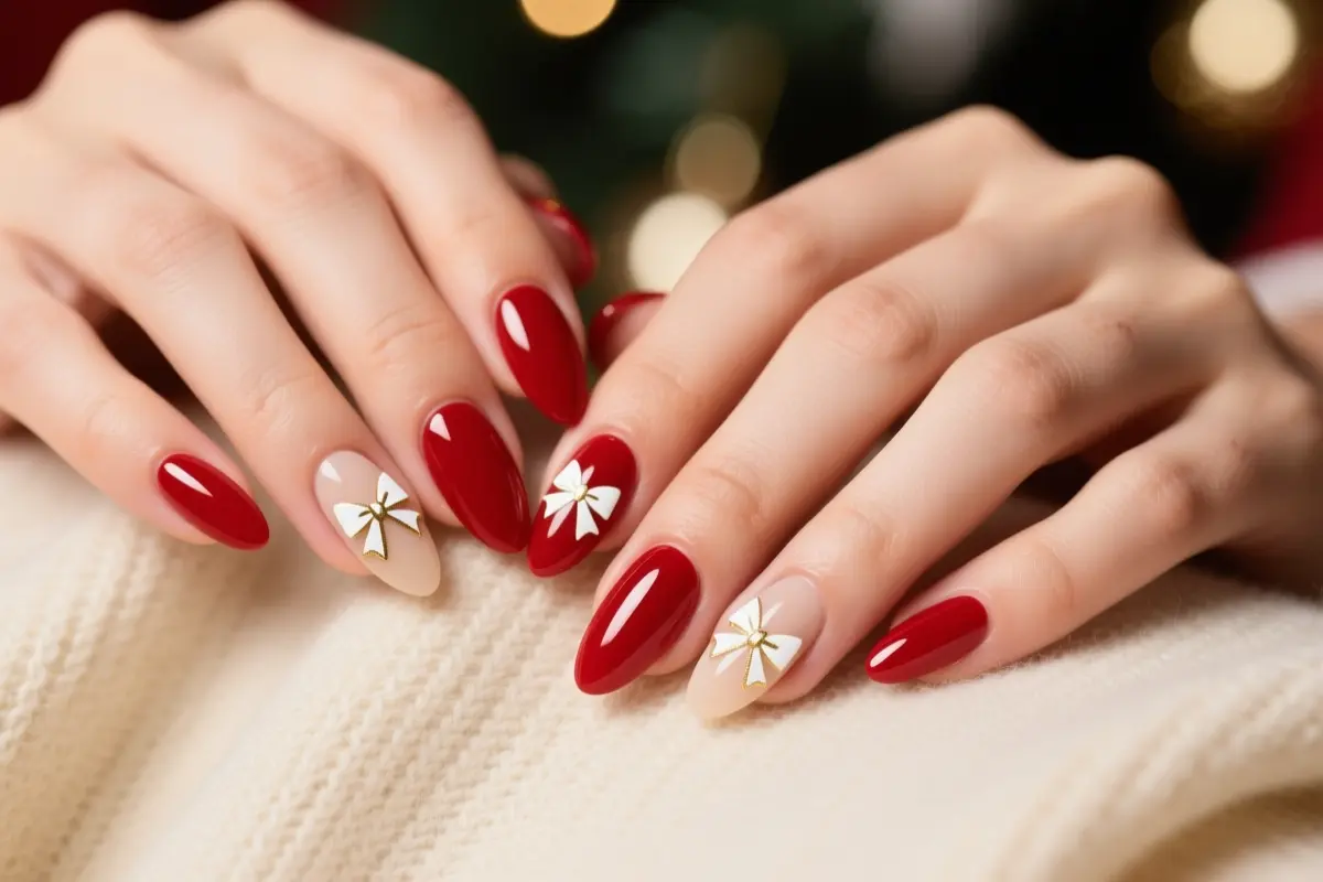9 Wearable Christmas Bow Nail Designs That Won't Snag on Your Sweaters