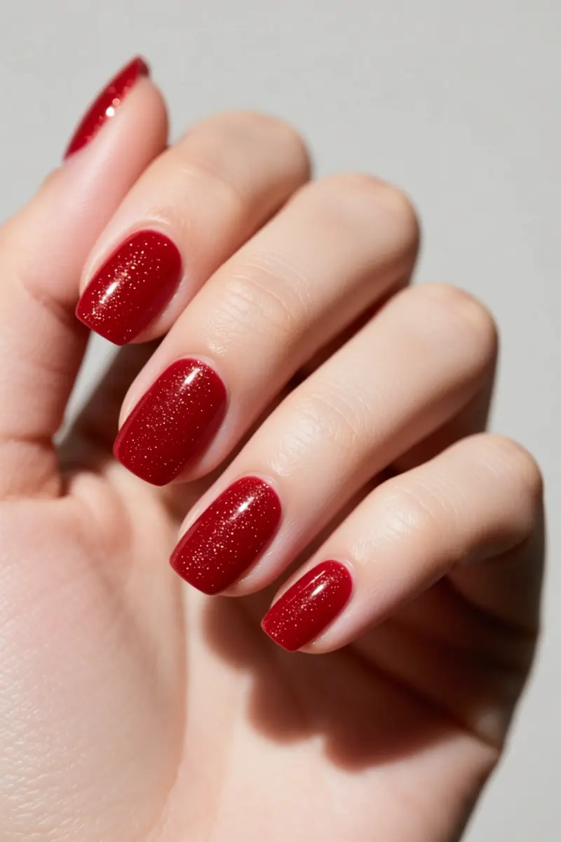 9. Classic Ruby Red with Micro-Shimmer