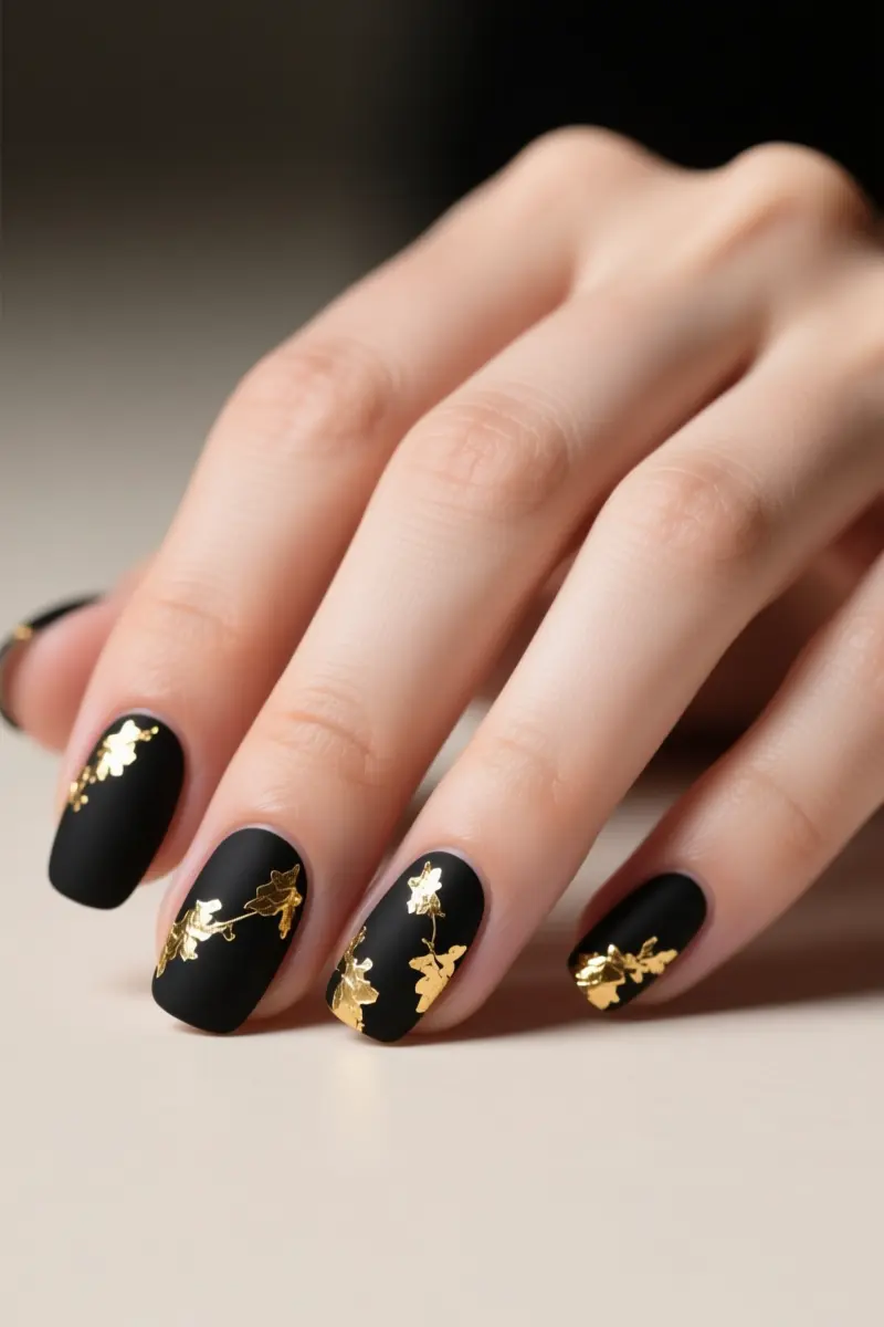 9. Obsidian with Raw Gold Foil Accents