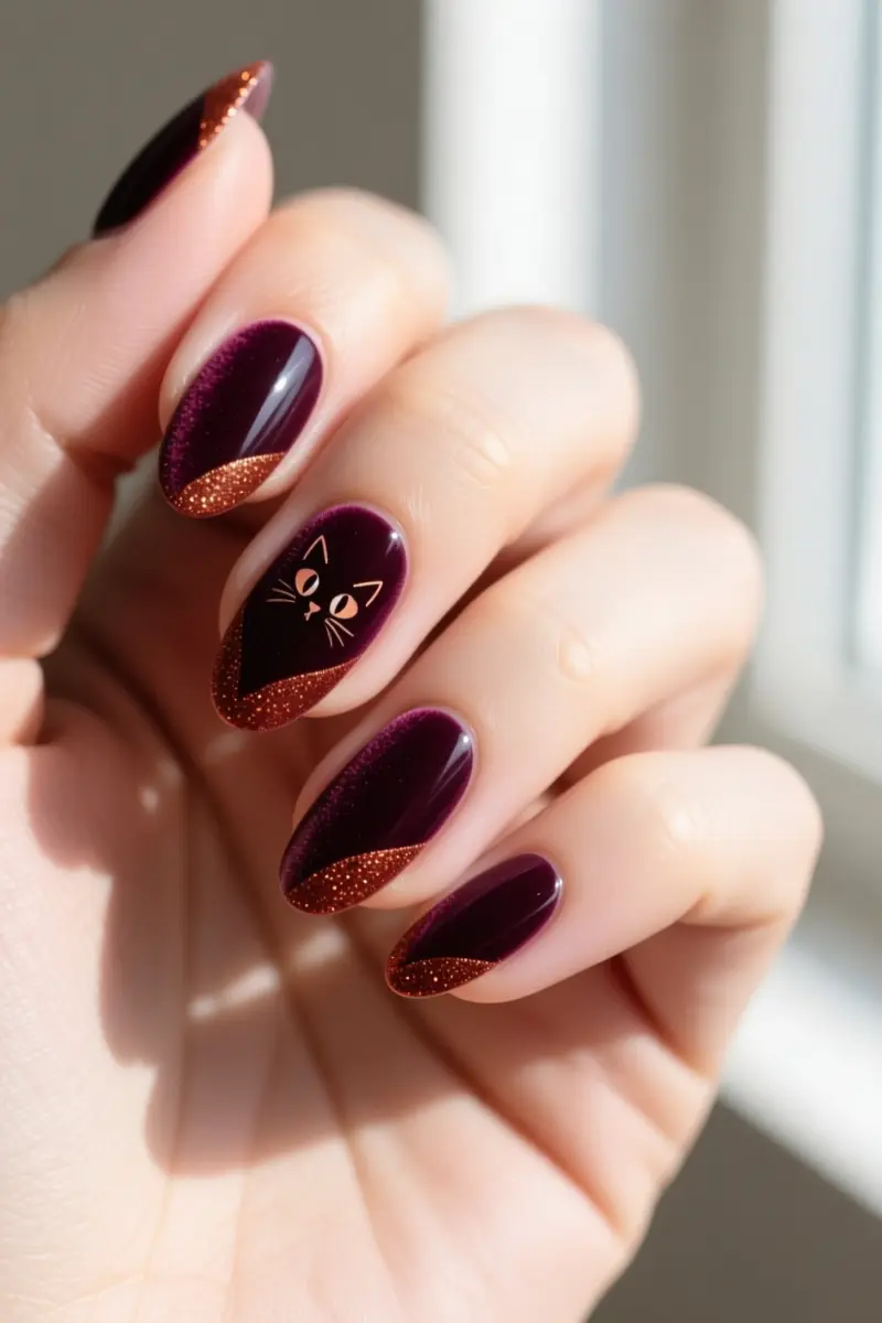 9. Velvet Magnetic Cat-Eye Oval