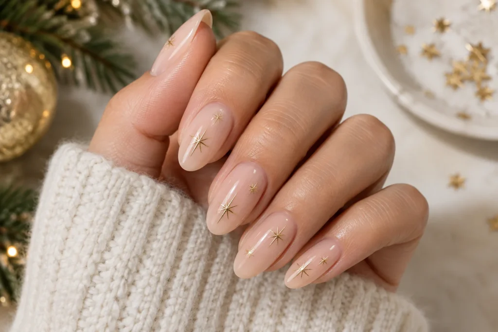 9. Bare Nails with Starburst Accent Decals