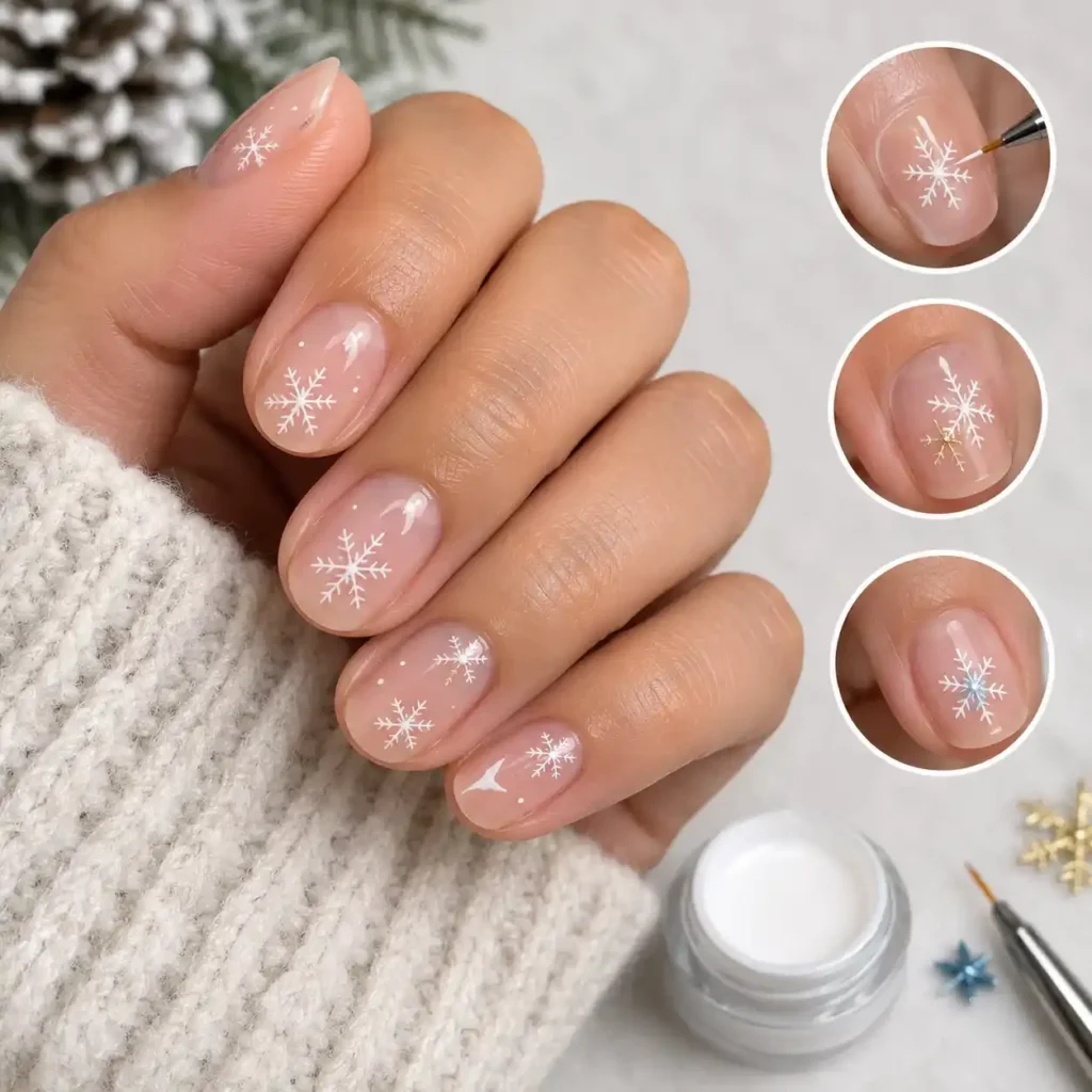 Minimalist Negative Space Snowflakes