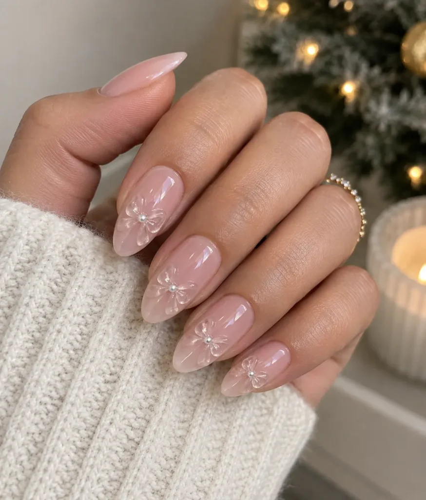 The Encapsulated 3D Acrylic Bow Nails