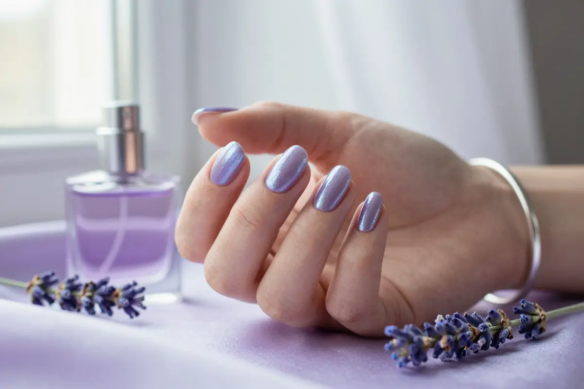 12. Periwinkle-Purple Sheen on Coffin Shapes