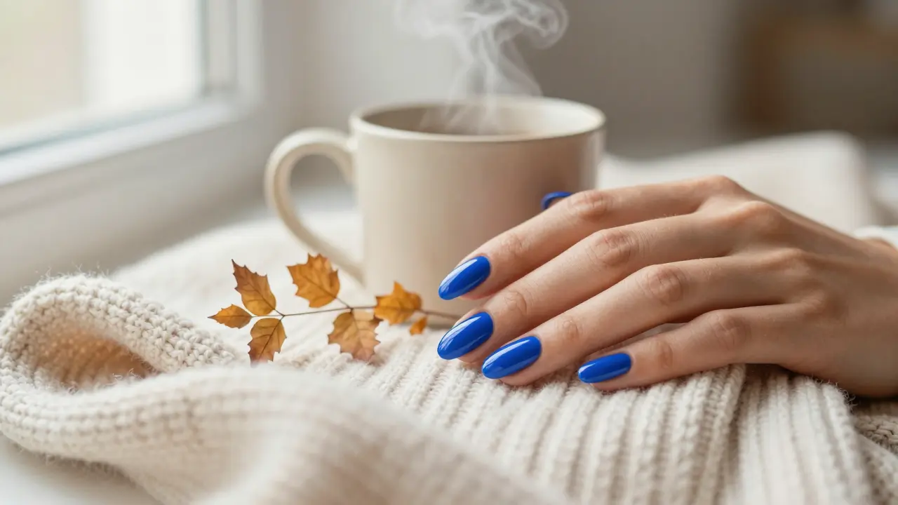 12 Real-World Blue Fall Nail Designs That Look Elegant and Wear Well