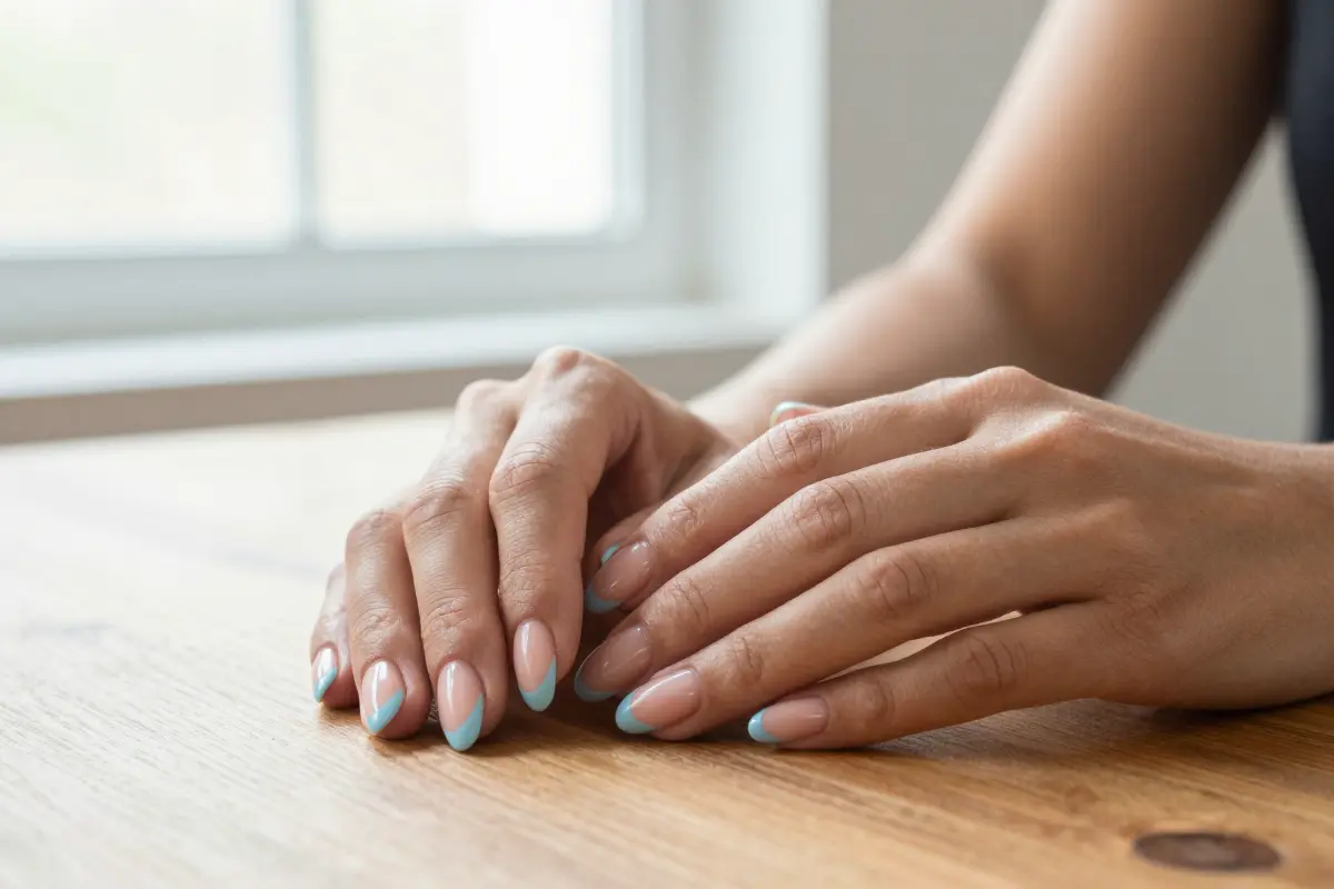 2. Pastel Blue Double-French Lines