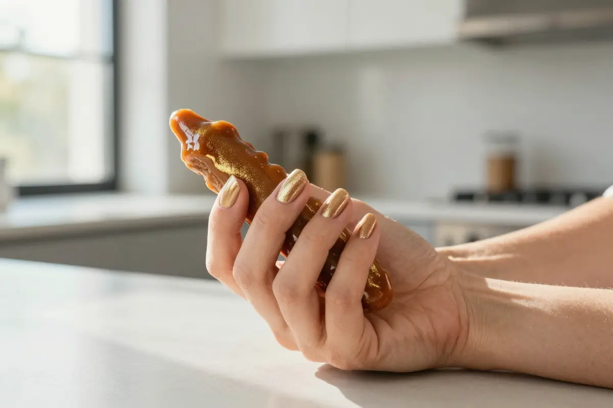 3. Glazed Gingerbread French Tips