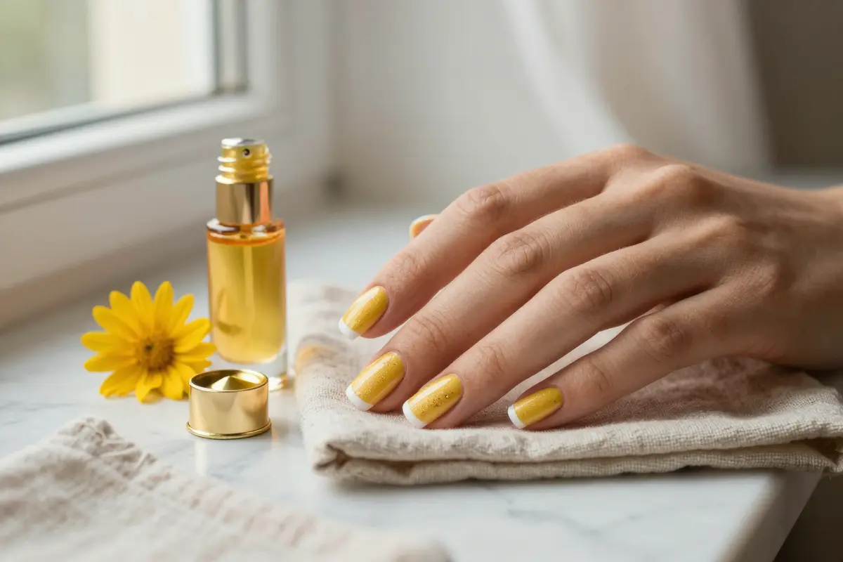 Spiced butter yellow nails in a creamy warm yellow