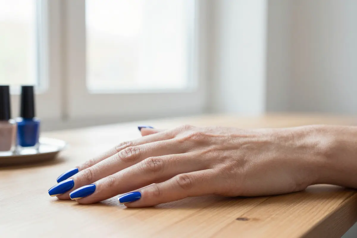 4. Asymmetrical Royal Blue Angled Tips