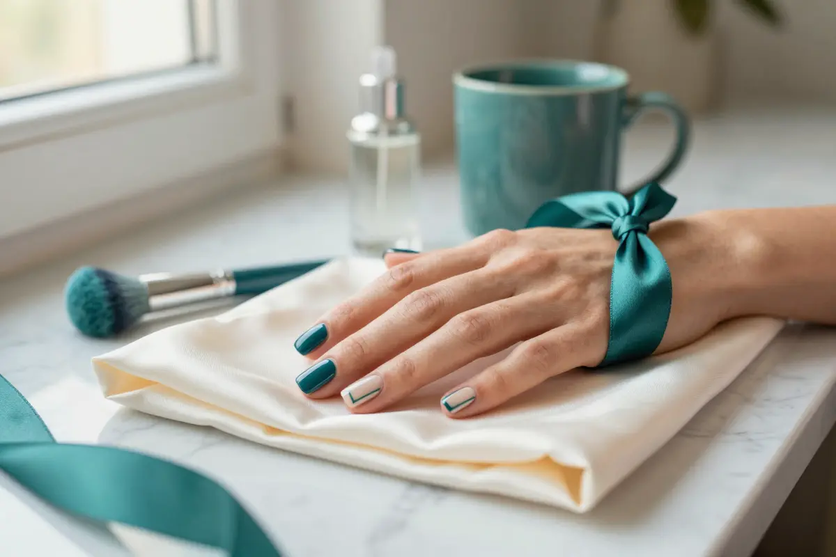 5. Deep Teal Cream with Negative Space