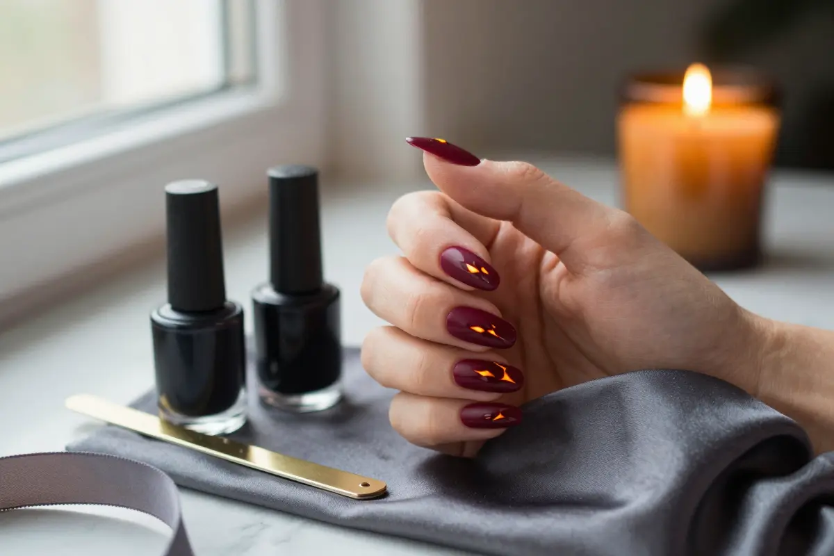 5. Matte Base with Glossy Flame Accents