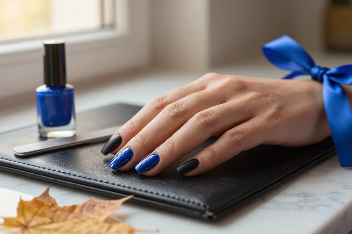 6. Royal Blue Chrome Over Black Gel