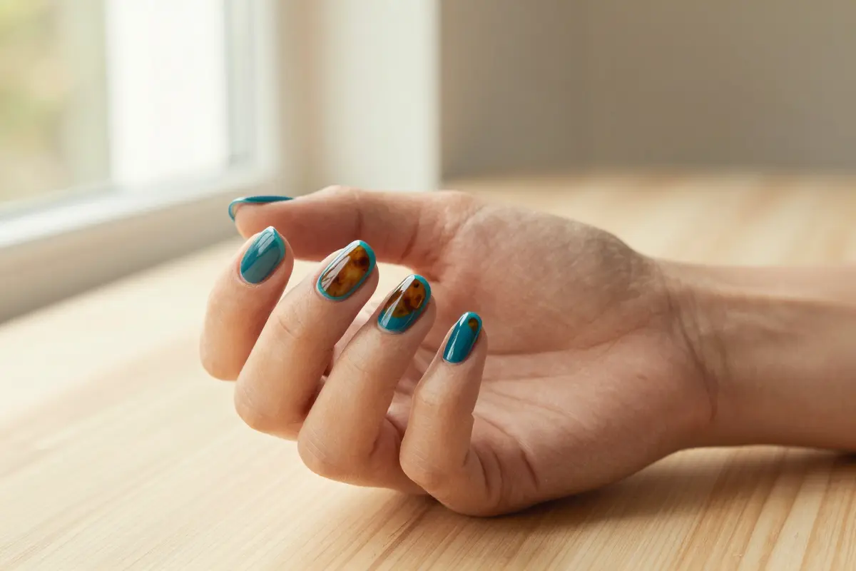 6. Teal-Blue Tortoiseshell Hybrid French