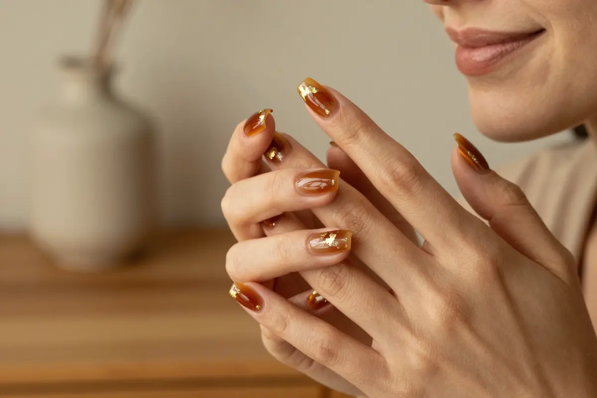 7. Warm Tortoiseshell with Gold Leaf Highlights
