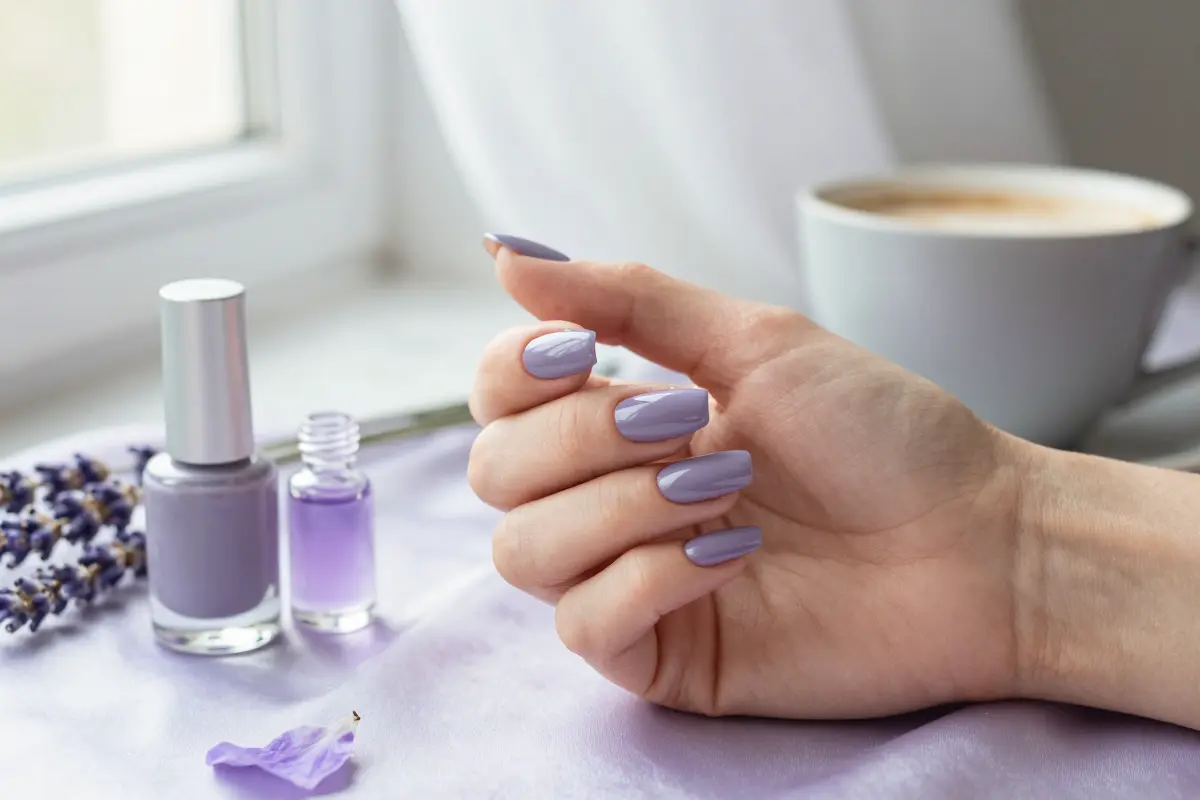 8. Dusty Lavender Matte & Gloss Dual-Texture Design
