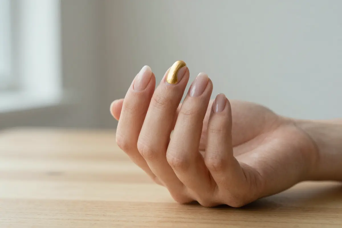 8. Negative Space Half-Moon in Metallic Gold